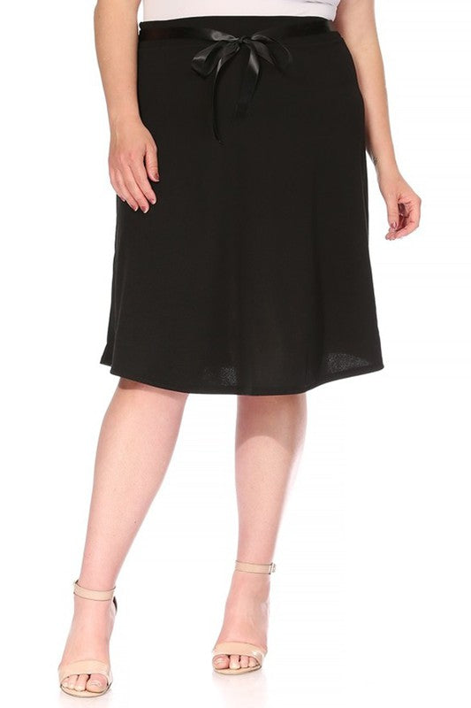 Solid A-line Knee Length Skirt | Plus Size Solid A-line Knee Length Skirt | Plus Size Skirt The Shop Room