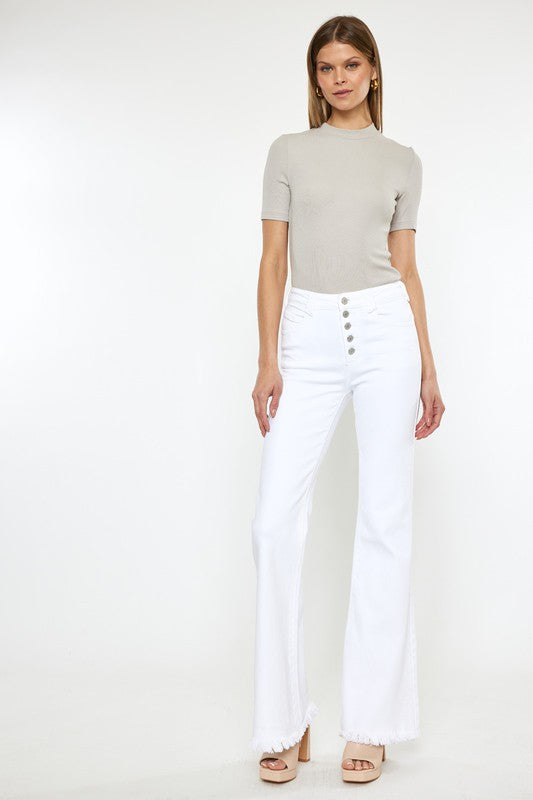 High Rise White Flare Jeans High Rise White Flare Jeans Pants The Shop Room