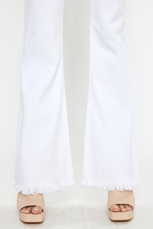 High Rise White Flare Jeans High Rise White Flare Jeans Pants The Shop Room