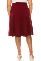 Solid A-line Knee Length Skirt | Plus Size Solid A-line Knee Length Skirt | Plus Size Skirt The Shop Room