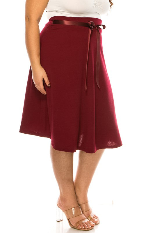 Solid A-line Knee Length Skirt | Plus Size Solid A-line Knee Length Skirt | Plus Size Skirt The Shop Room