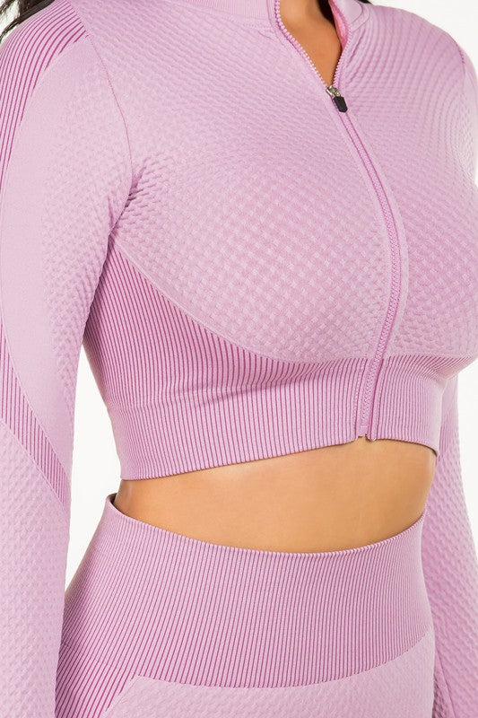 Seamless Pop Up Zip Up Activewear Set Seamless Pop Up Zip Up Activewear Set Activewear The Shop Room