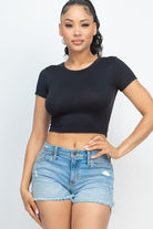 Short Sleeve Roundneck Crop Top Short Sleeve Roundneck Crop Top Top The Shop Room